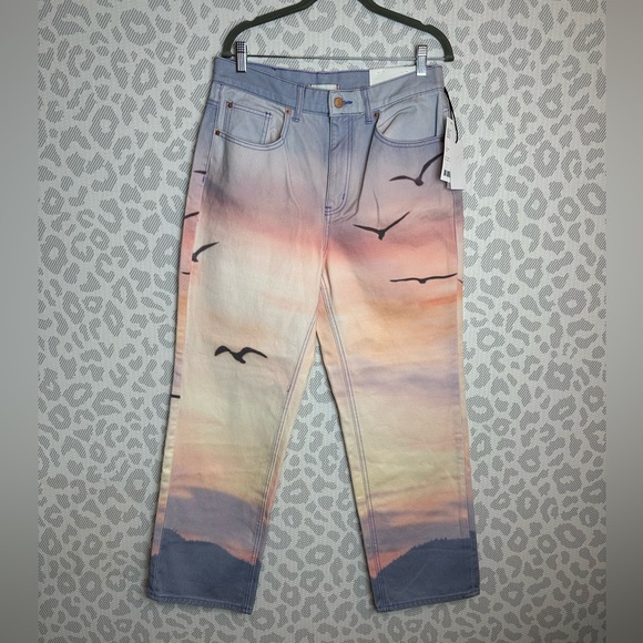 Urban Outfitters Denim - URBAN OUTFITTERS BDG COWBOY JEANS SUNSET PASTEL BEACH PRINT *RARE* Size 31 NWT